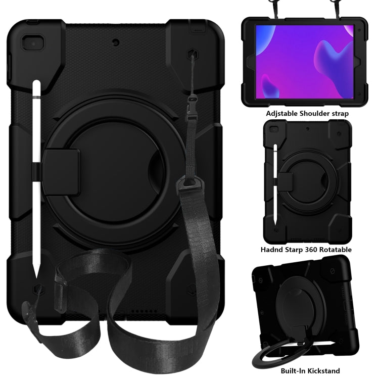 For iPad 10.2 2019/10.2 2020/10.2 2021 Silicone + PC Full Body Protection Tablet Case With Holder & Strap
