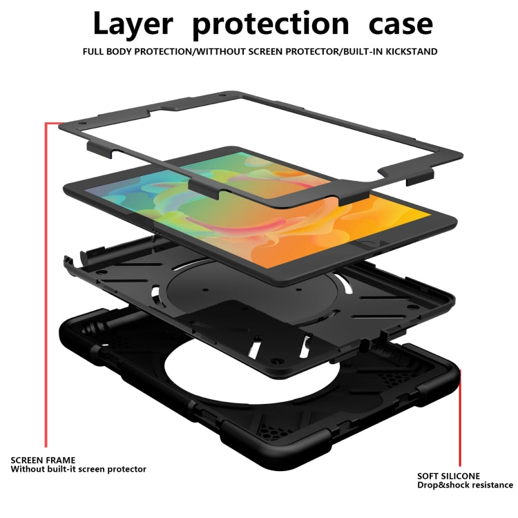 For iPad 10.2 2019/10.2 2020/10.2 2021 Silicone + PC Full Body Protection Tablet Case With Holder & Strap