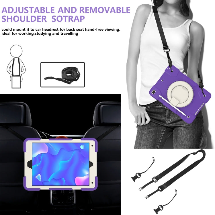 For iPad 10.2 2019/10.2 2020/10.2 2021 Silicone + PC Full Body Protection Tablet Case With Holder & Strap