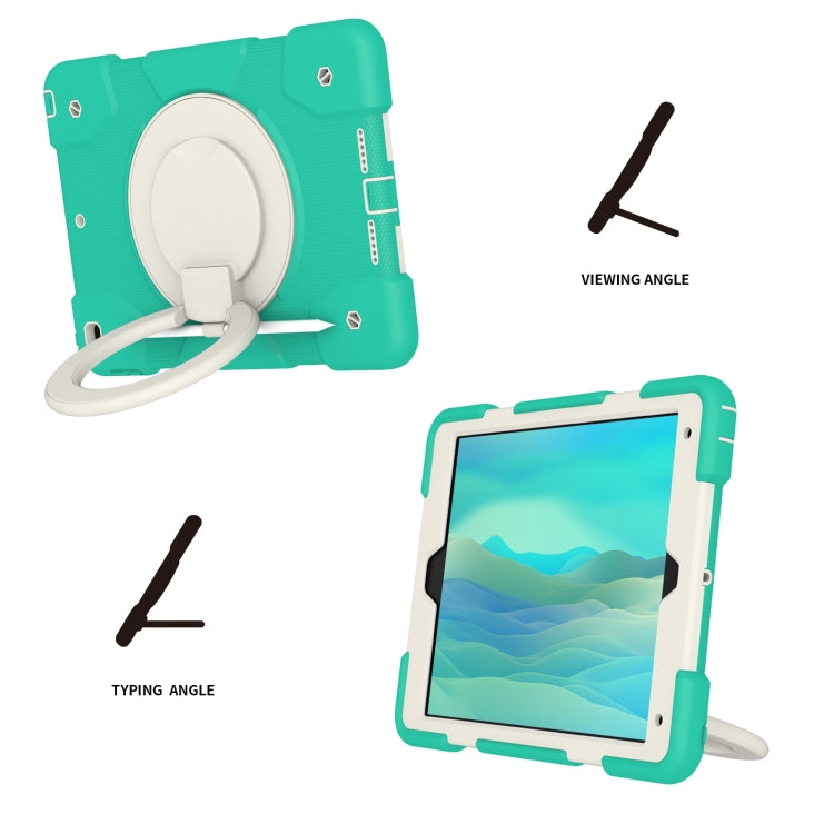 For iPad 10.2 2019/10.2 2020/10.2 2021 Silicone + PC Full Body Protection Tablet Case With Holder & Strap