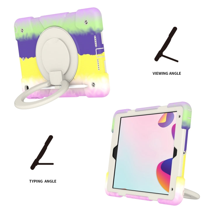 For iPad 10.2 2019/10.2 2020/10.2 2021 Silicone + PC Full Body Protection Tablet Case With Holder & Strap
