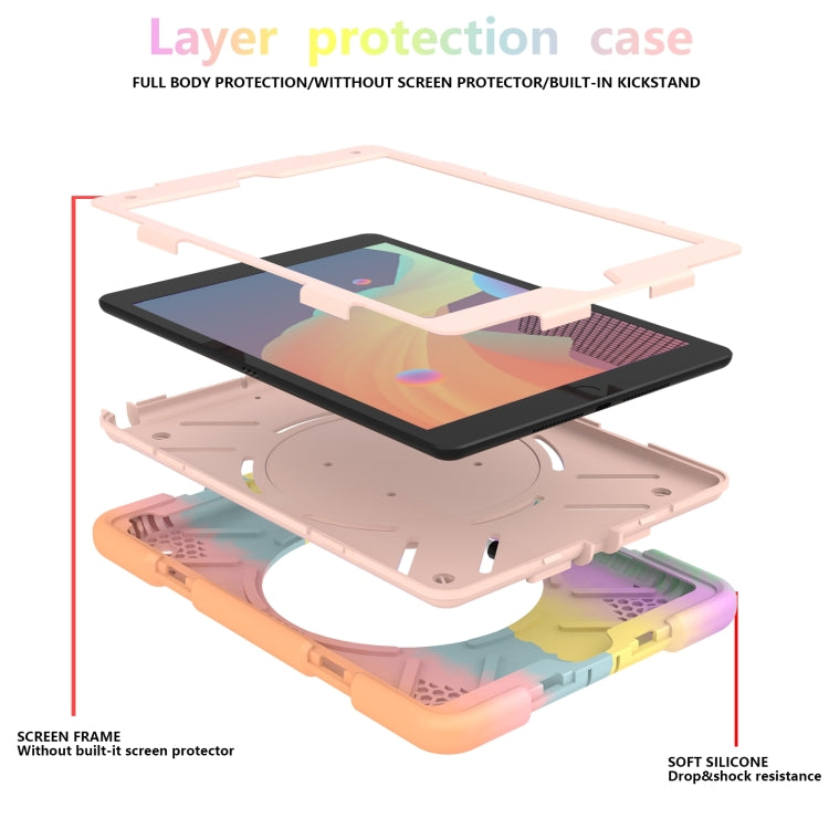 For iPad 10.2 2019/10.2 2020/10.2 2021 Silicone + PC Full Body Protection Tablet Case With Holder & Strap