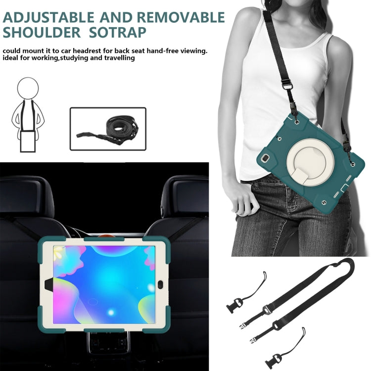 For iPad 9.7 2018 Silicone + PC Full Body Protection Tablet Case With Holder & Strap