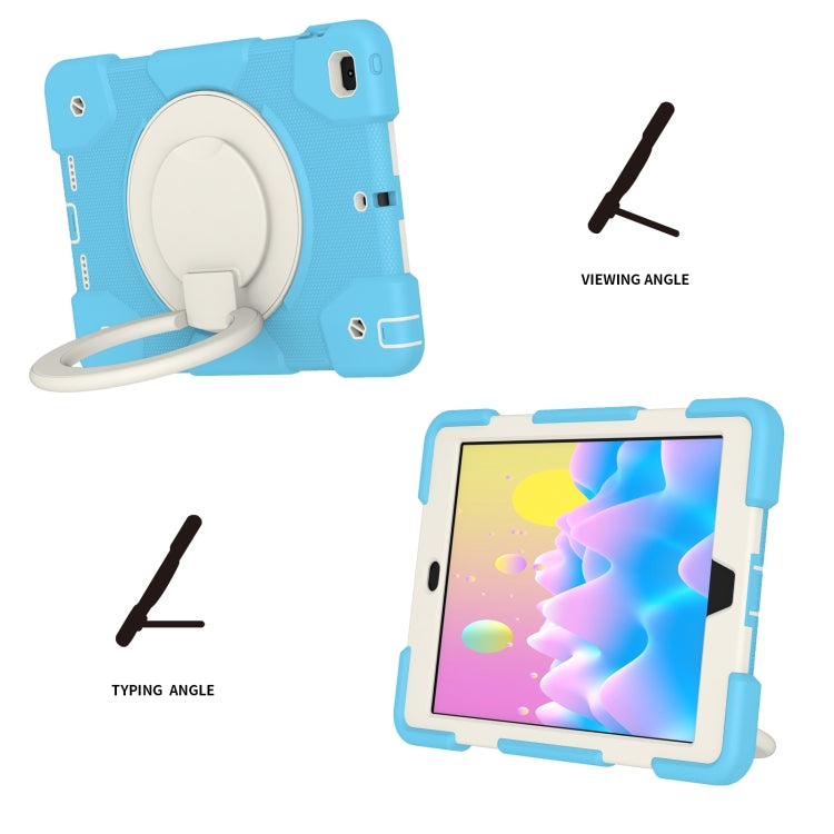 For iPad 9.7 2018 Silicone + PC Full Body Protection Tablet Case With Holder & Strap