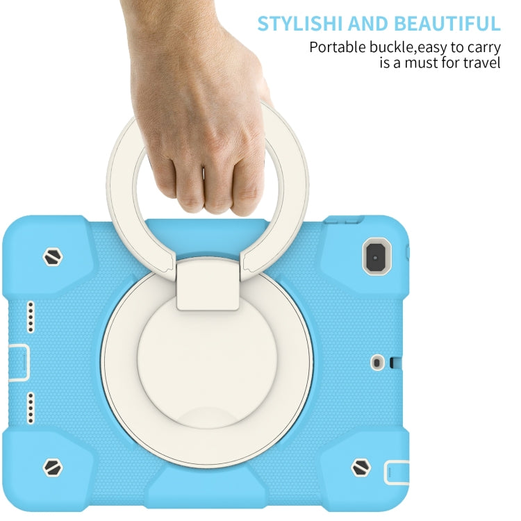 For iPad 9.7 2018 Silicone + PC Full Body Protection Tablet Case With Holder & Strap