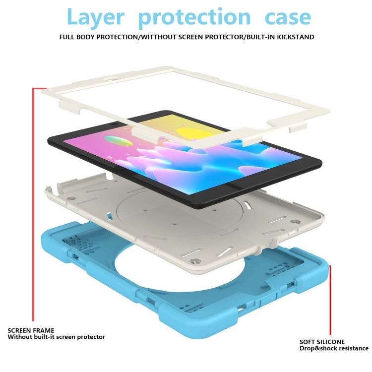 For iPad 9.7 2018 Silicone + PC Full Body Protection Tablet Case With Holder & Strap
