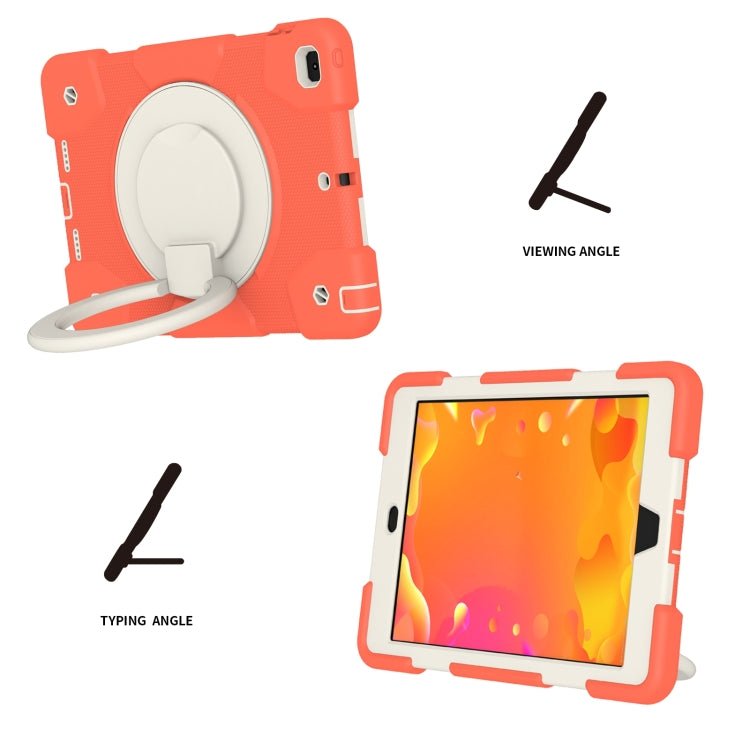 For iPad 9.7 2018 Silicone + PC Full Body Protection Tablet Case With Holder & Strap