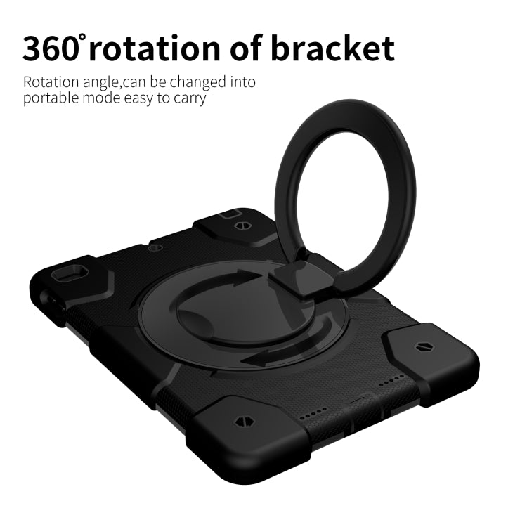 For iPad 9.7 2018 Silicone + PC Full Body Protection Tablet Case With Holder & Strap