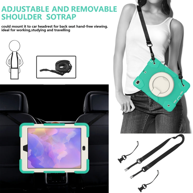 For iPad 9.7 2018 Silicone + PC Full Body Protection Tablet Case With Holder & Strap