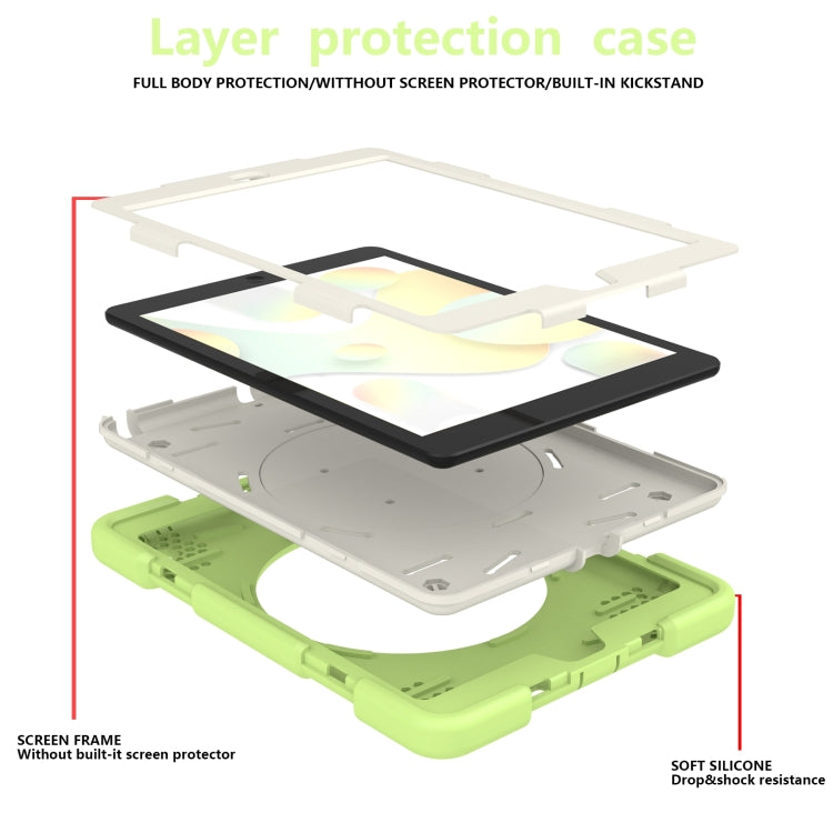 For iPad 9.7 2018 Silicone + PC Full Body Protection Tablet Case With Holder & Strap