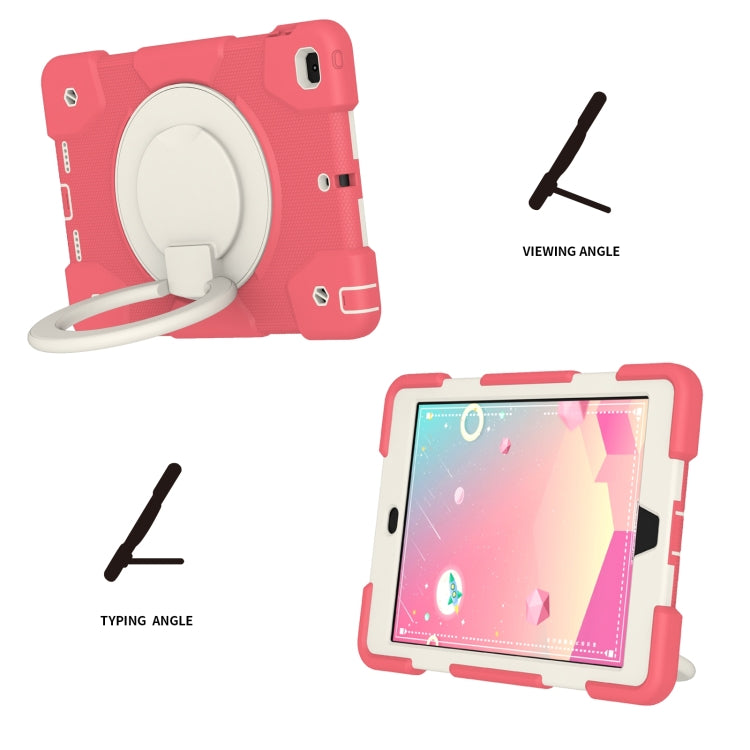 For iPad 9.7 2018 Silicone + PC Full Body Protection Tablet Case With Holder & Strap