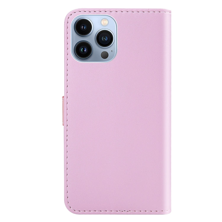 For iPhone 14 Pro Max Tricolor Stitching Flip Leather Phone Case