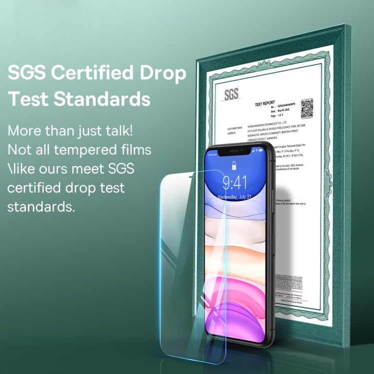 For iPhone 11 Pro 2pcs Baseus 0.3mm Full-glass Crystal Tempered Glass Film