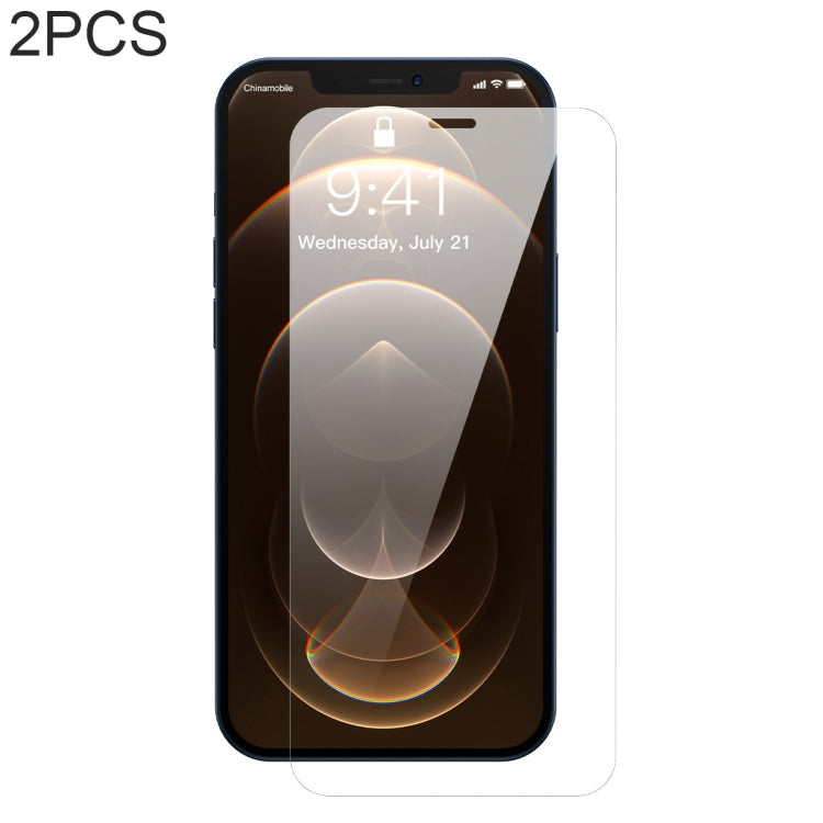For iPhone 12 / 12 Pro 2pcs Baseus 0.3mm Full-glass Crystal Tempered Glass Film