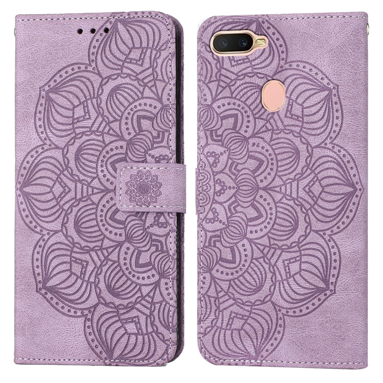 For OPPO A7 / A5s Mandala Embossed Flip Leather Phone Case