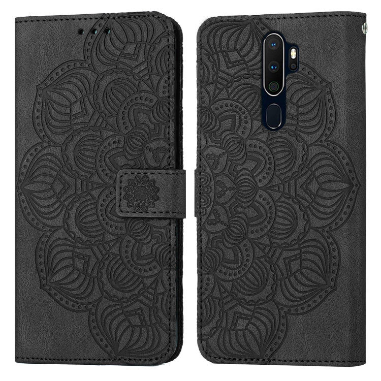 For OPPO A9 2020 Mandala Embossed Flip Leather Phone Case
