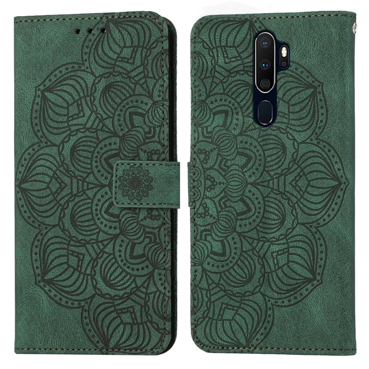 For OPPO A9 2020 Mandala Embossed Flip Leather Phone Case