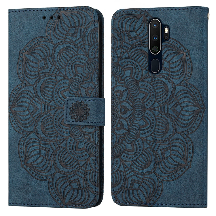 For OPPO A9 2020 Mandala Embossed Flip Leather Phone Case