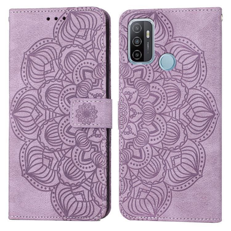 For OPPO A53s Mandala Embossed Flip Leather Phone Case