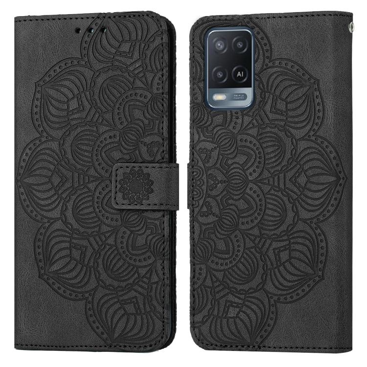 For OPPO A54 4G Mandala Embossed Flip Leather Phone Case
