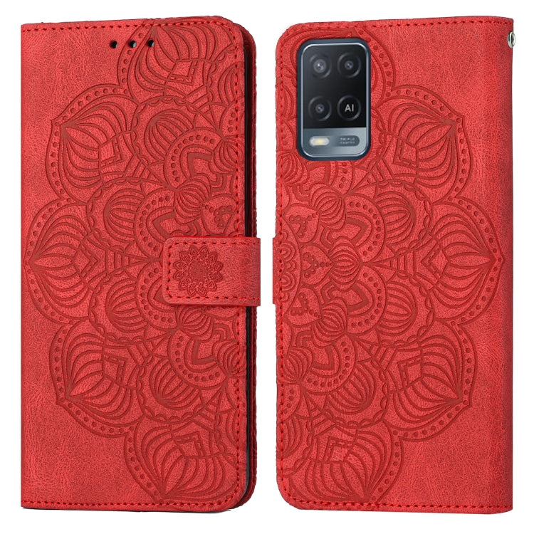 For OPPO A54 4G Mandala Embossed Flip Leather Phone Case