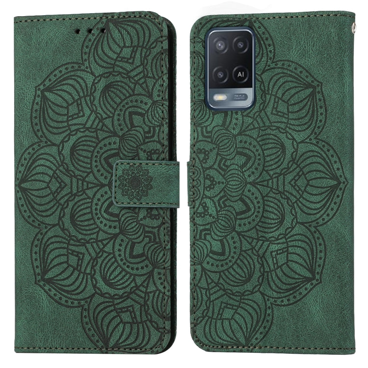 For OPPO A54 4G Mandala Embossed Flip Leather Phone Case