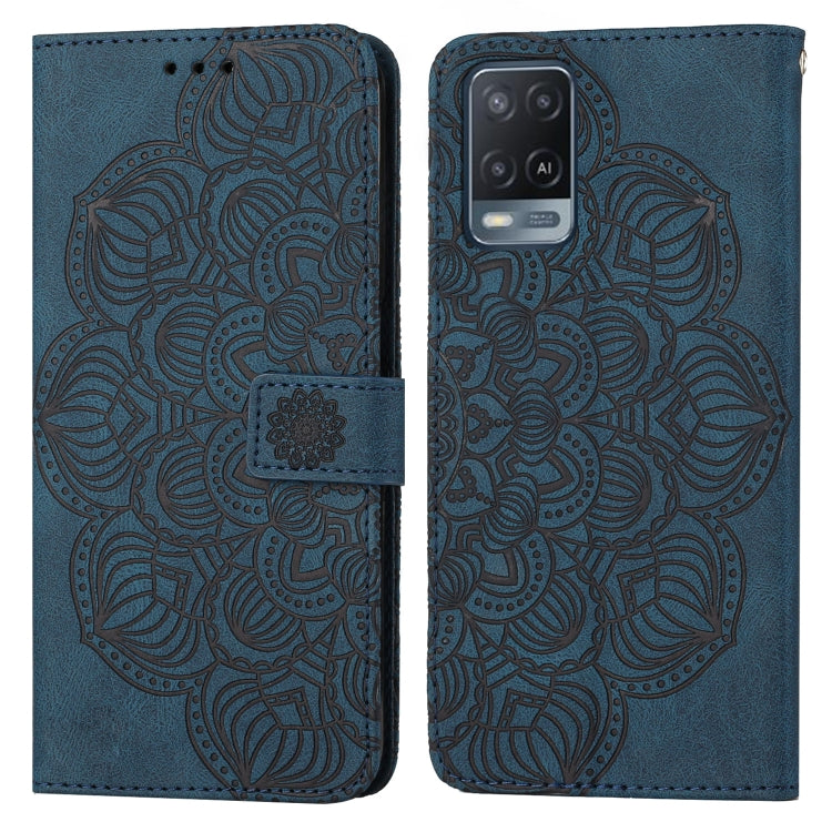 For OPPO A54 4G Mandala Embossed Flip Leather Phone Case