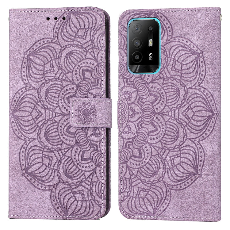 For OPPO A94 5G Mandala Embossed Flip Leather Phone Case