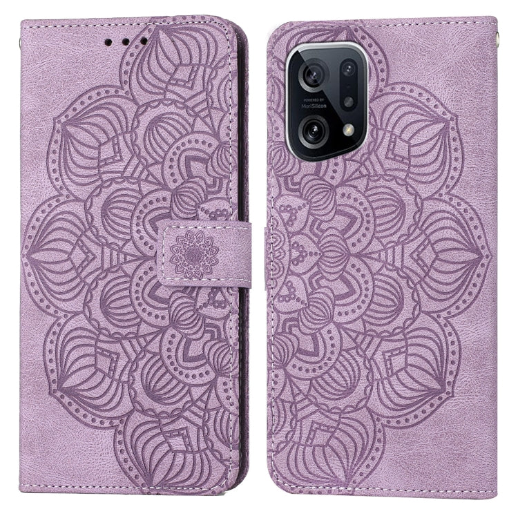 For OPPO Find X5 Pro Mandala Embossed Flip Leather Phone Case