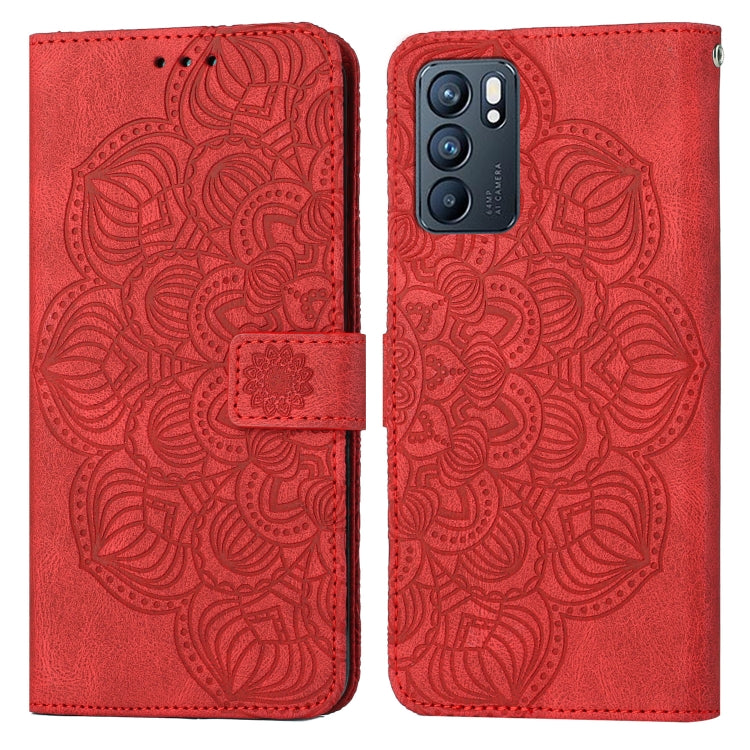 For OPPO Reno6 5G Mandala Embossed Flip Leather Phone Case