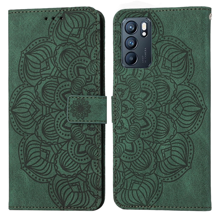 For OPPO Reno6 5G Mandala Embossed Flip Leather Phone Case
