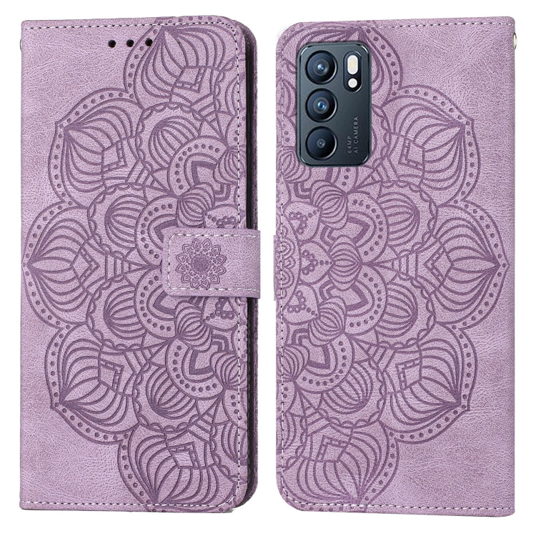 For OPPO Reno6 5G Mandala Embossed Flip Leather Phone Case