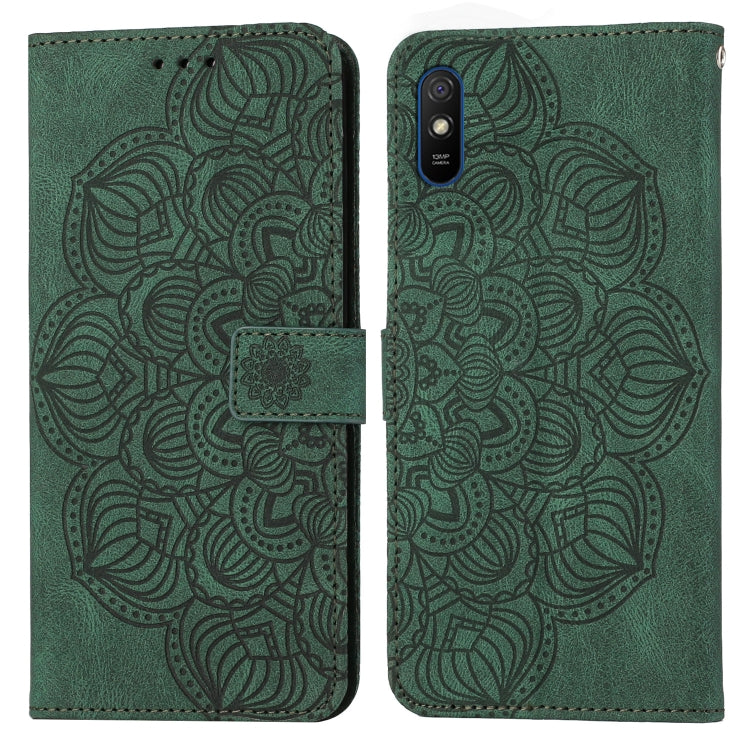 For Xiaomi Redmi 9A Mandala Embossed Flip Leather Phone Case
