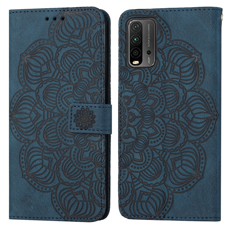 For Xiaomi Redmi 9T Mandala Embossed Flip Leather Phone Case