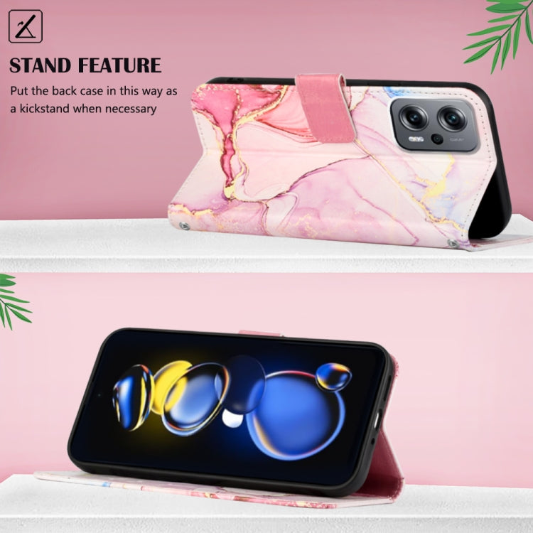 For Xiaomi Redmi Note 11T Pro Marble Pattern Flip Leather Phone Case