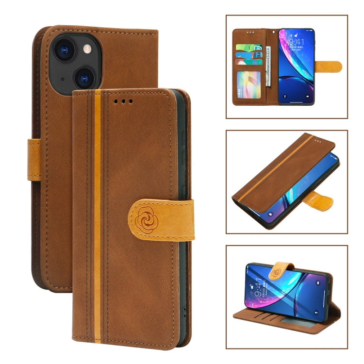 For iPhone 13 Skin Feel Leather Wallet Phone Case
