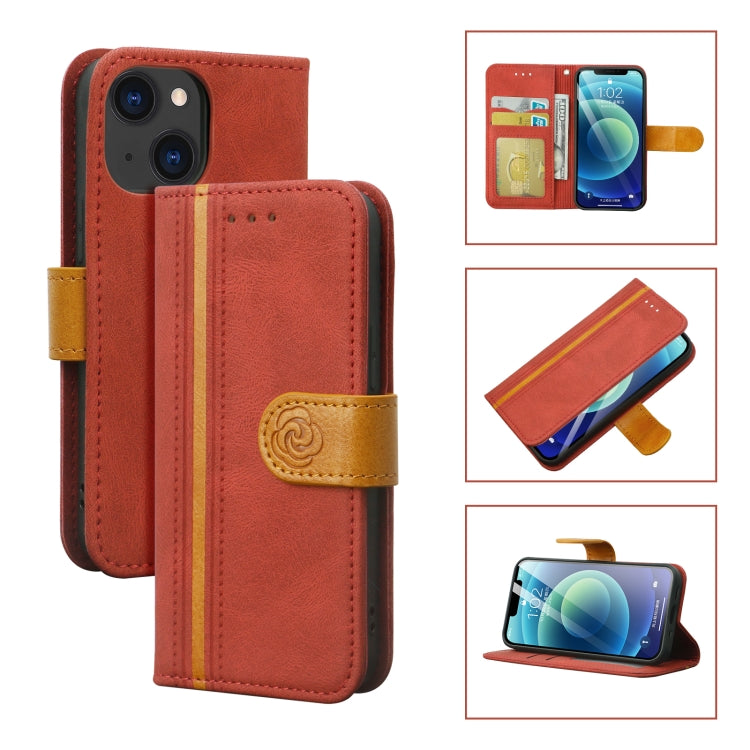 For iPhone 13 mini Skin Feel Leather Wallet Phone Case