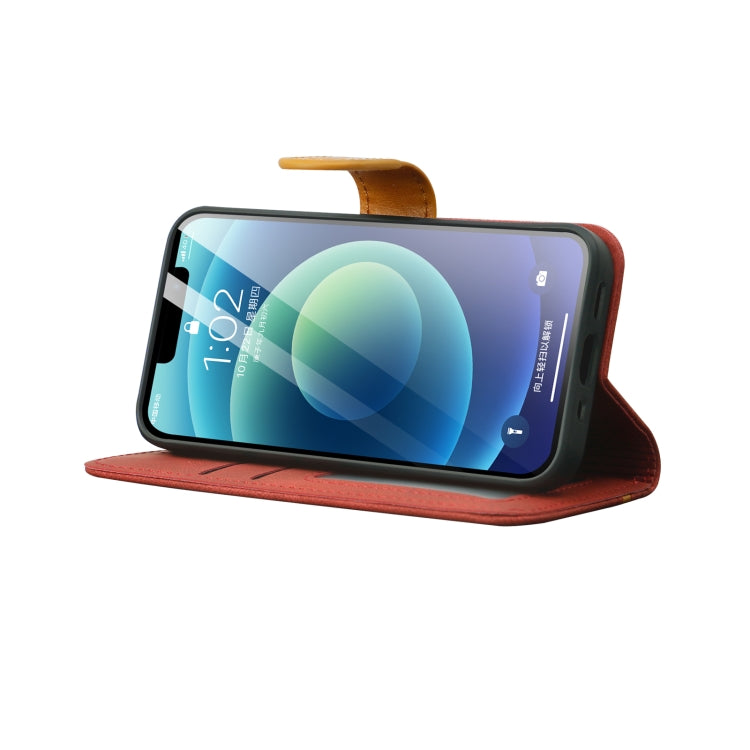 For iPhone 13 mini Skin Feel Leather Wallet Phone Case