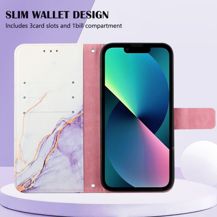 For iPhone 14 Plus Marble Pattern Flip Leather Phone Case Max Launching