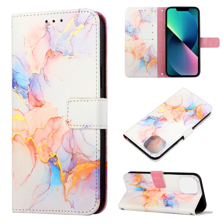For iPhone 14 Plus Marble Pattern Flip Leather Phone Case Max Launching