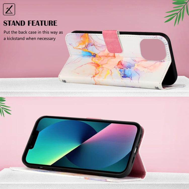 For iPhone 14 Plus Marble Pattern Flip Leather Phone Case Max Launching