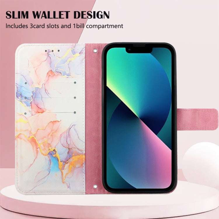 For iPhone 14 Plus Marble Pattern Flip Leather Phone Case Max Launching