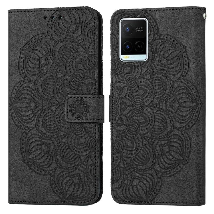For vivo Y21 Mandala Embossed Flip Leather Phone Case