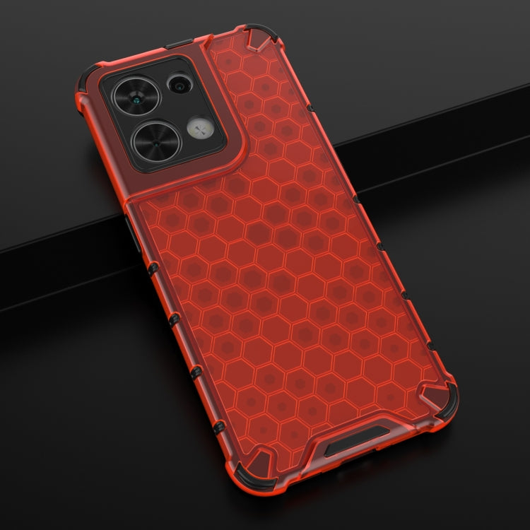For OPPO Reno8 Shockproof Honeycomb PC + TPU Phone Case