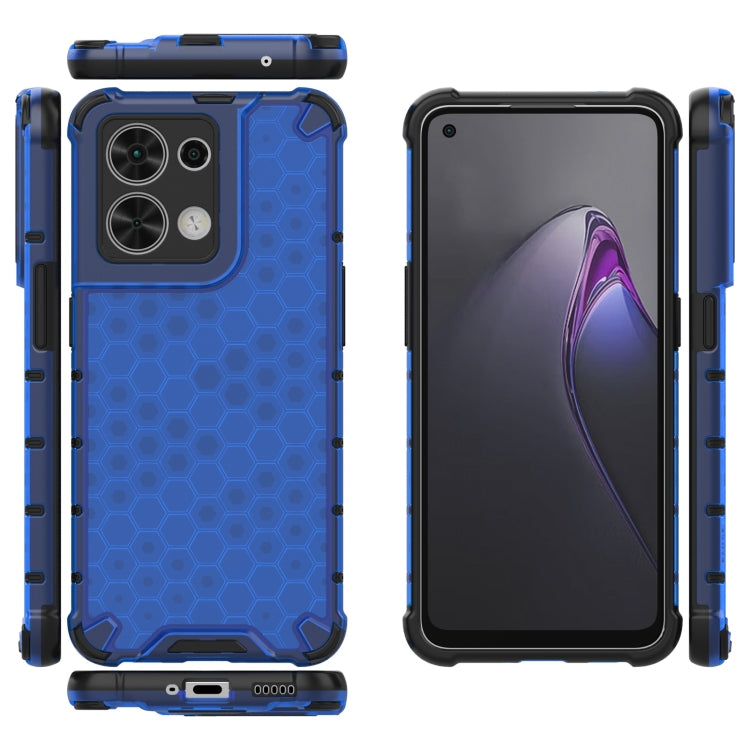 For OPPO Reno8 Shockproof Honeycomb PC + TPU Phone Case