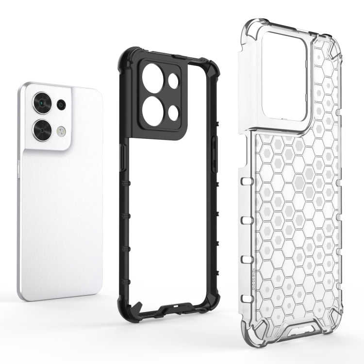 For OPPO Reno8 Shockproof Honeycomb PC + TPU Phone Case