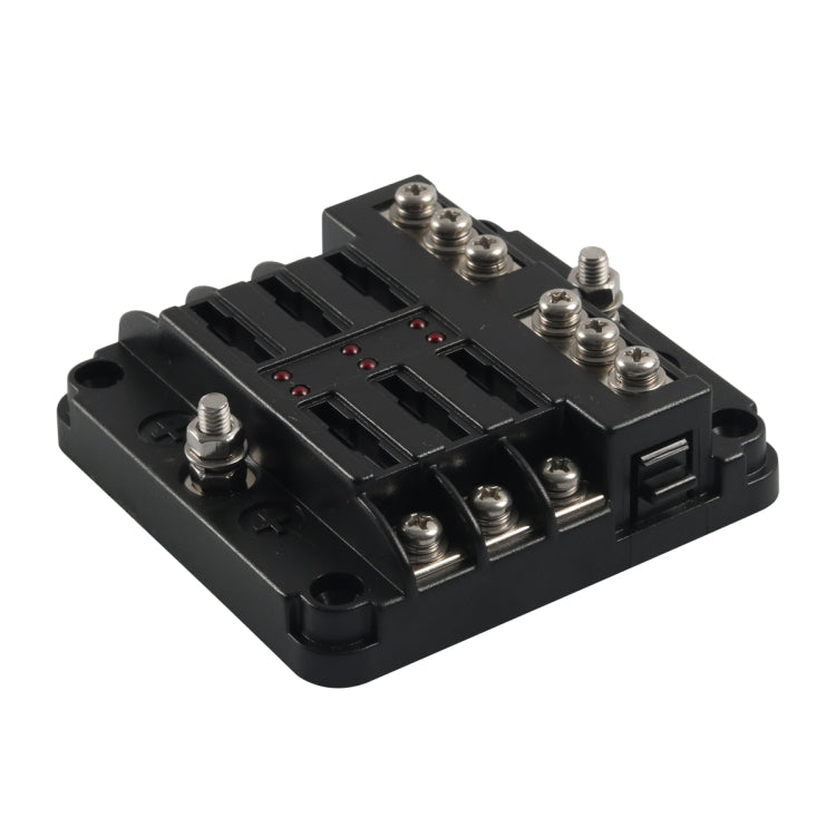 A5516 6 Way Fuse Box Blade Fuse Holder with LED Warning Indicator / Negative for Auto Car Truck Boat