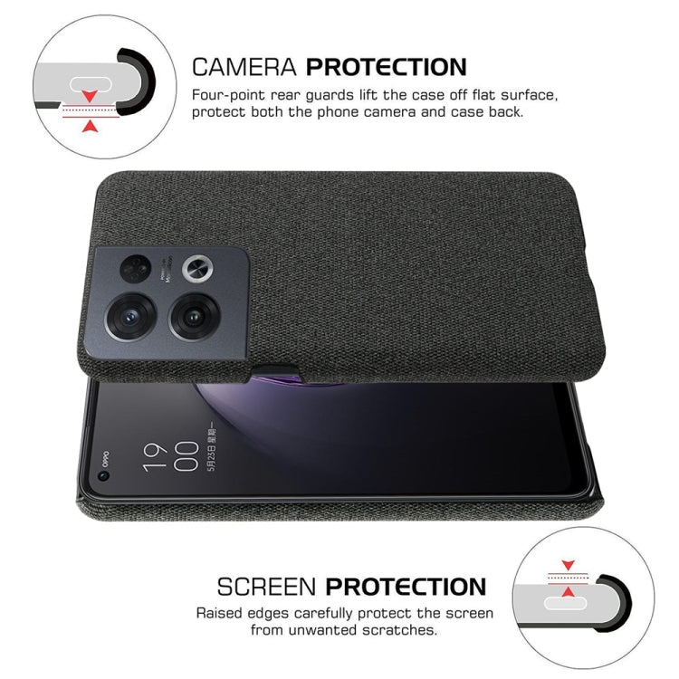 For OPPO Reno8 Pro Cloth Coated Hard Plastic Phone Case