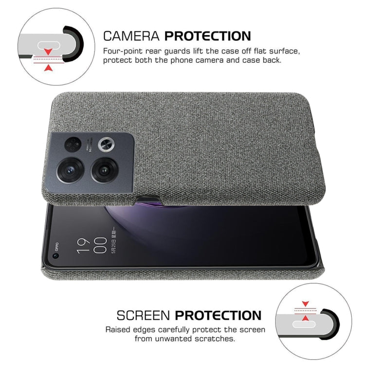 For OPPO Reno8 Pro Cloth Coated Hard Plastic Phone Case