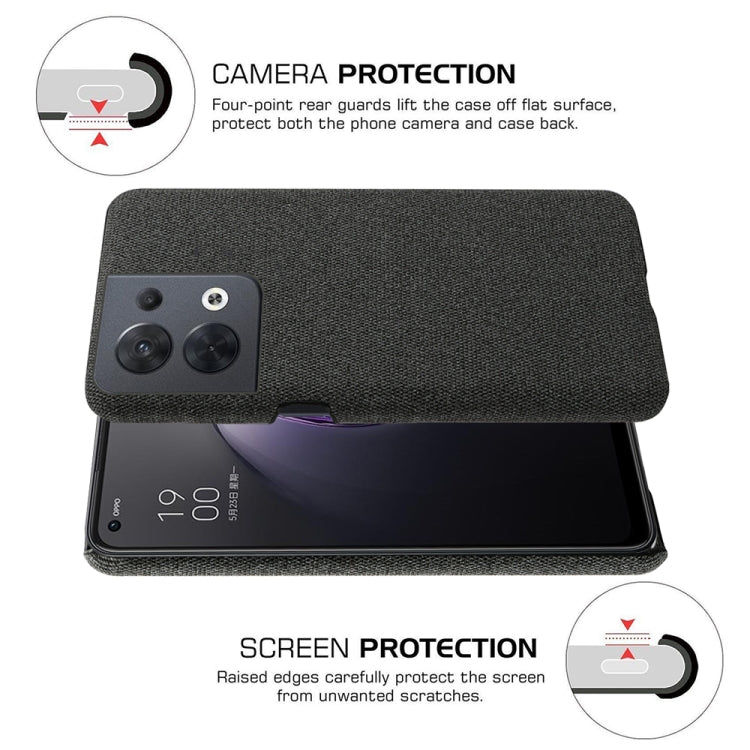 For OPPO Reno8 Cloth Coated Hard Plastic Phone Case